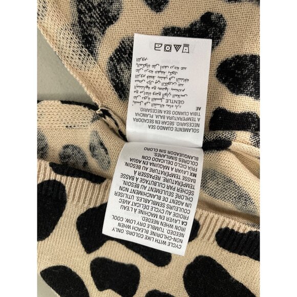 INC International Concepts Sweater Size XL Leopard V Neck Tan Black Animal Print - Picture 6 of 8